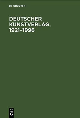 E-Book (pdf) Deutscher Kunstverlag, 19211996 von 
