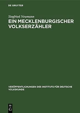 PDF Ein Mecklenburgischer Volkserzähler von Siegfried Neumann