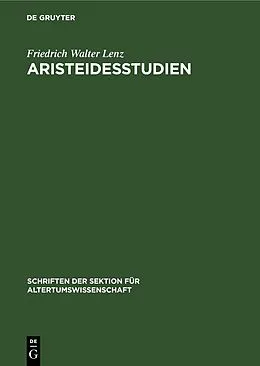 PDF Aristeidesstudien von Friedrich Walter Lenz