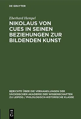 E-Book (pdf) Nikolaus von Cues in seinen Beziehungen zur bildenden Kunst von Eberhard Hempel