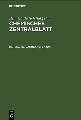 Fester Einband Chemisches Zentralblatt / 27 Juni von 