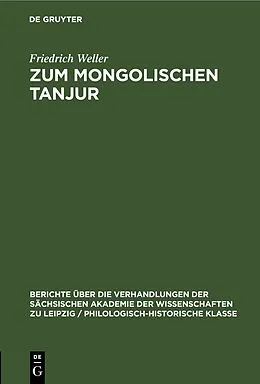 E-Book (pdf) Zum Mongolischen Tanjur von Friedrich Weller