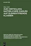 E-Book (pdf) Zur Verteilung natürlicher Zahlen auf elementfremde Klassen von Hans Salié