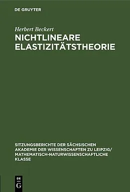 E-Book (pdf) Nichtlineare Elastizitätstheorie von Herbert Beckert