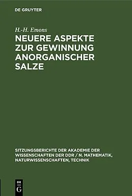PDF Neuere Aspekte zur Gewinnung anorganischer Salze von H.-H. Emons