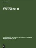 PDF Ode Salomos 23 von Hugo Gressmann