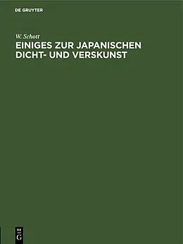 E-Book (pdf) Einiges zur japanischen Dicht- und Verskunst von W. Schott