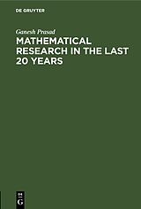 eBook (pdf) Mathematical Research in the last 20 years de Ganesh Prasad