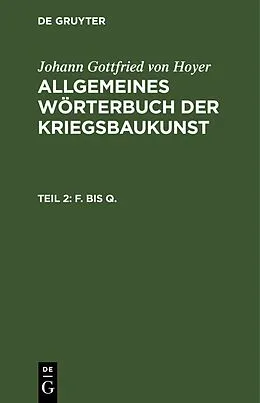 PDF F. bis Q. von Johann Gottfried Von Hoyer