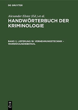 Fester Einband Handwörterbuch der Kriminologie / Vernehmungstechnik  Warenhausdiebstahl von 