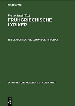 E-Book (pdf) Archilochos, Semonides, Hipponax von 