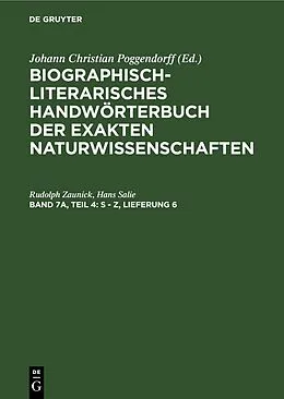 E-Book (pdf) S - Z, Lieferung 6 von Rudolph Zaunick, Hans Salie