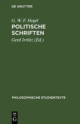 E-Book (pdf) Politische Schriften von G. W. F. Hegel