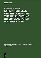 E-Book (pdf) Experimentelle Untersuchungen zur Beleuchtung interplanetarer Materie II. Teil von F. Börngen, N. Richter