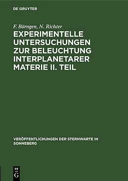 PDF Experimentelle Untersuchungen zur Beleuchtung interplanetarer Materie II. Teil von F. Börngen, N. Richter