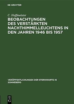 E-Book (pdf) Beobachtungen des verstärkten Nachthimmelleuchtens in den Jahren 1946 bis 1957 von C. Hoffmeister