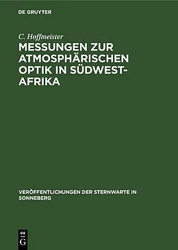 E-Book (pdf) Messungen zur atmosphärischen Optik in Südwest-Afrika von C. Hoffmeister