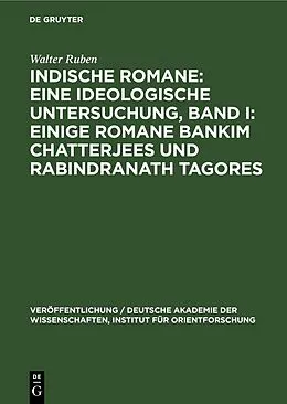 PDF Einige Romane Bankim Chatterjees und Rabindranath Tagores von Walter Ruben