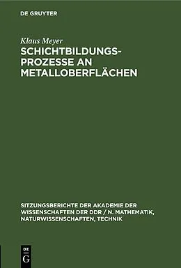 E-Book (pdf) Schichtbildungsprozesse an Metalloberflächen von Klaus Meyer