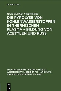 E-Book (pdf) Die Pyrolyse von Kohlenwasserstoffen im thermischen Plasma  Bildung von Acetylen und Ruß von Hans-Joachim Spangenberg