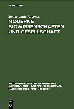 E-Book (pdf) Moderne Biowissenschaften und Gesellschaft von Samuel Mitja Rapoport