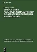 PDF Sprüche der Wandlungen auf ihrem geistesgeschichtlichen Hintergrund von Gerhard Schmitt