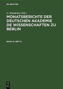 E-Book (pdf) Monatsberichte der Deutschen Akademie de Wissenschaften zu Berlin. Band 13, Heft 8 von 