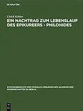 E-Book (pdf) Ein Nachtrag zum Lebenslauf des Epikureers - Philonides von Ulrich Köhler