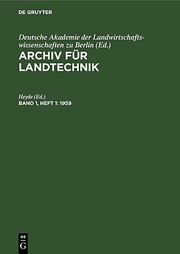 E-Book (pdf) Archiv für Landtechnik / 1959 von 