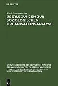 E-Book (pdf) Überlegungen zur soziologischen Organisationsanalyse von Kurt Braunreuther