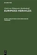 PDF Einleitung in die Griechische Tragödie von Ulrich von Wilamowitz-Moellendorff