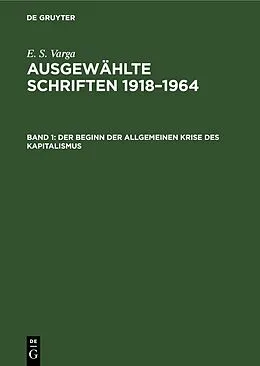 E-Book (pdf) Der Beginn der allgemeinen Krise des Kapitalismus von E. S. Varga