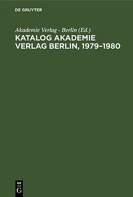 E-Book (pdf) Katalog Akademie Verlag Berlin, 19791980 von 
