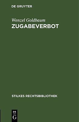E-Book (pdf) Zugabeverbot von Wenzel Goldbaum