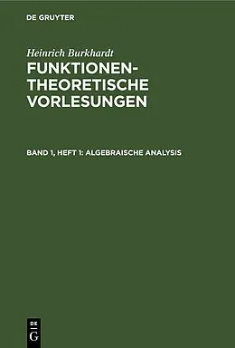 PDF Algebraische Analysis von Heinrich Burkhardt