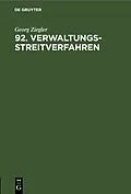 E-Book (pdf) 92. Verwaltungsstreitverfahren von Georg Ziegler