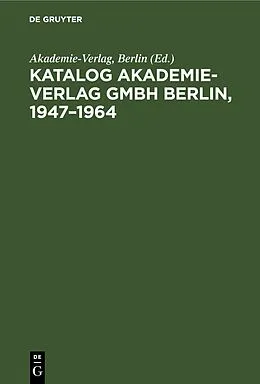E-Book (pdf) Katalog Akademie-Verlag GmbH Berlin, 19471964 von 
