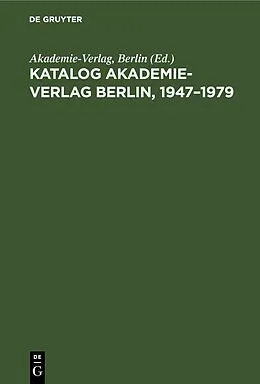 E-Book (pdf) Katalog Akademie-Verlag Berlin, 19471979 von 