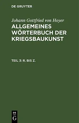 PDF R. bis Z. von Johann Gottfried Von Hoyer