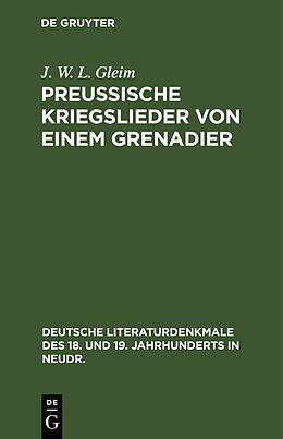 Fester Einband Preussische Kriegslieder von einem Grenadier von J. W. L. Gleim