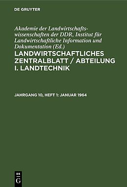 Fester Einband Landwirtschaftliches Zentralblatt / Abteilung I. Landtechnik / Januar 1964 von 