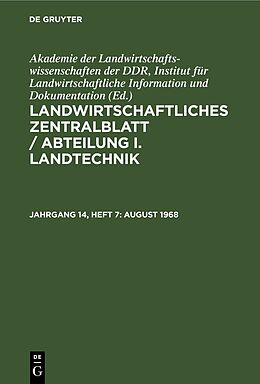E-Book (pdf) Landwirtschaftliches Zentralblatt / Abteilung I. Landtechnik / August 1968 von 