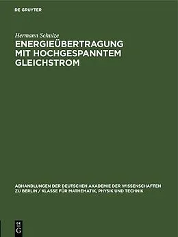 E-Book (pdf) Energieübertragung mit hochgespanntem Gleichstrom von Hermann Schulze