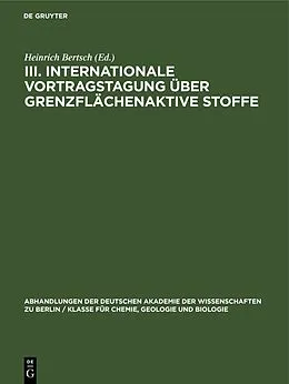 E-Book (pdf) III. Internationale Vortragstagung über Grenzflächenaktive Stoffe von 
