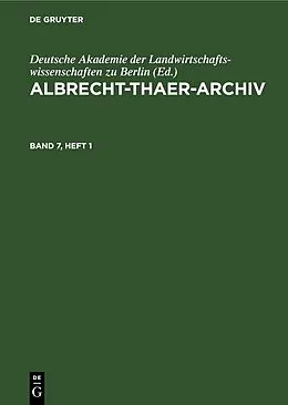 E-Book (pdf) Albrecht-Thaer-Archiv. Band 7, Heft 1 von 