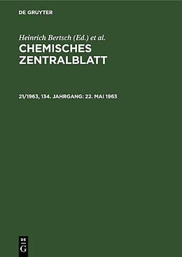 Fester Einband Chemisches Zentralblatt / 22. Mai 1963 von 