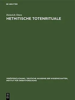 E-Book (pdf) Hethitische Totenrituale von Heinrich Otten