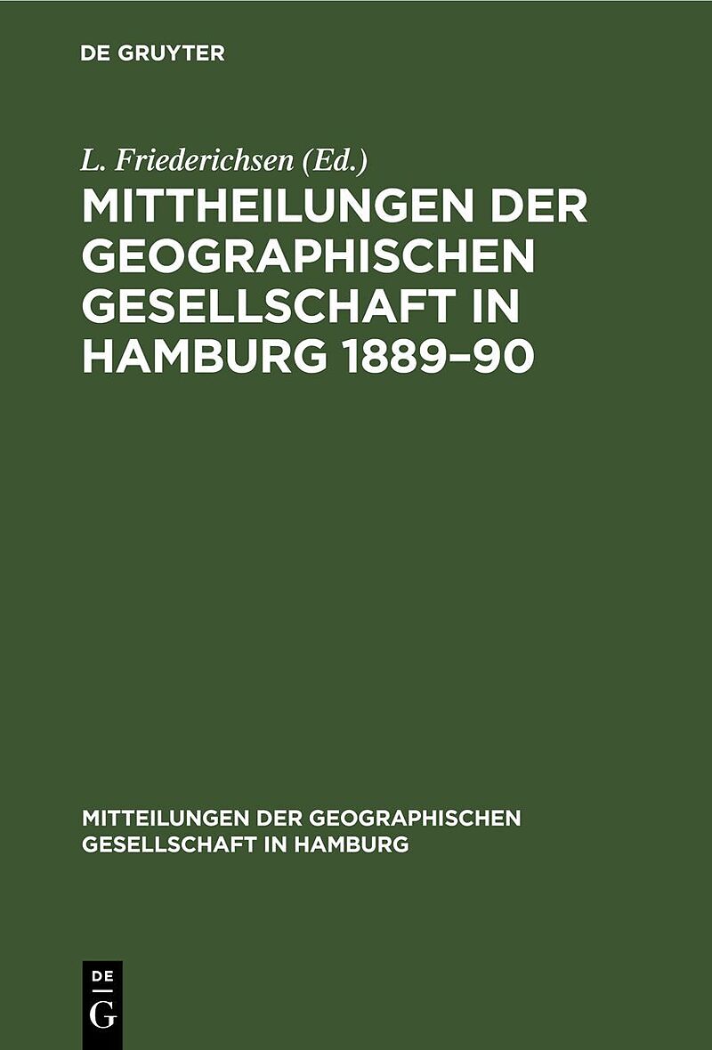 Mittheilungen der Geographischen Gesellschaft in Hamburg 188990