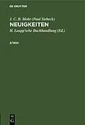 E-Book (pdf) Neuigkeiten. 3/1934 von J. C. B. Mohr (Paul Siebeck)