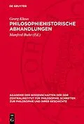 E-Book (pdf) Philosophiehistorische Abhandlungen von Georg Klaus